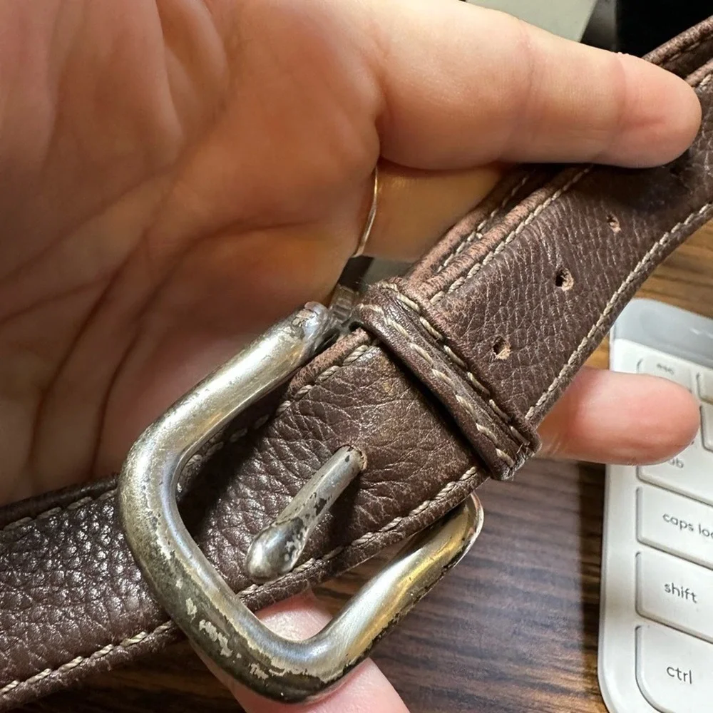 Fossil‎ Shoulder Bag in Brown Leather with Silver Hardware